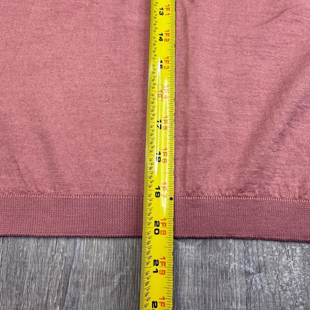 Andrè Maurice Womens Pink V-Neck Ribbed Cuffs Italy Made Pullover Sweater Size S - Picture 8 of 9